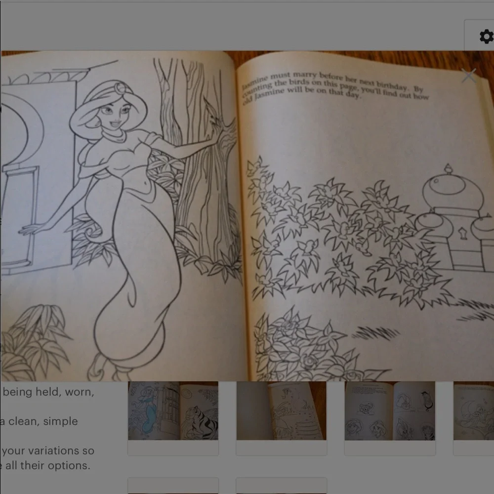 Disney Aladdin Big Coloring Activity Book 1992 Jasmine Jafar Vintage 90’s